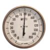 Weksler Adjustable Angle (Fixed Connection) Bimetal Therometer,5" Dial, 4" Stem, 1/2'" NPT, 0-150F - AF0444FGX