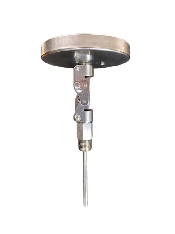 Weksler Adjustable Angle (Fixed Connection) Bimetal Therometer,5" Dial, 4" Stem, 1/2'" NPT, 0-150F - AF0444FGX