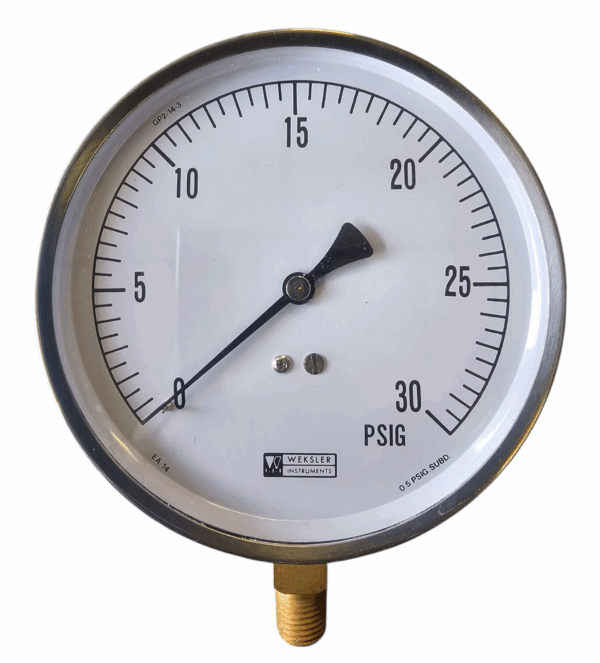 a close up of a gauge EA14A