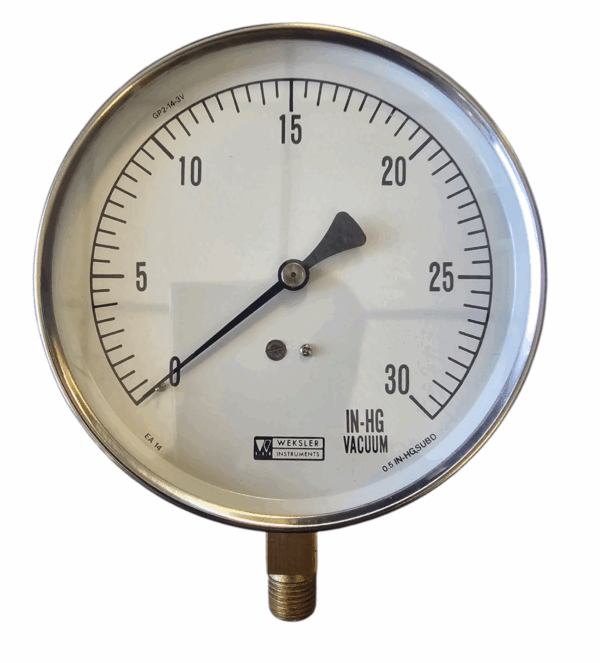 Weksler EA14 VAC Contractor's Pressure Gauge Range: 0-30" HG VAC