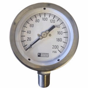 Weksler 4" BA4CYPH2LW Pressure Gauge Range: 0-200  PSI
