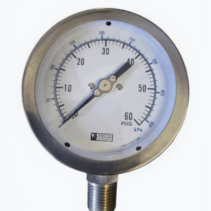 Weksler 4" BA4CYPE2LW Dual Scale Pressure Gauge Range: 0-60  PSI/KPA
