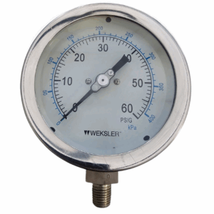 Weksler 4" BA4CYPE4LW- Pressure Gauge Range: 0-60 PSI/KPA