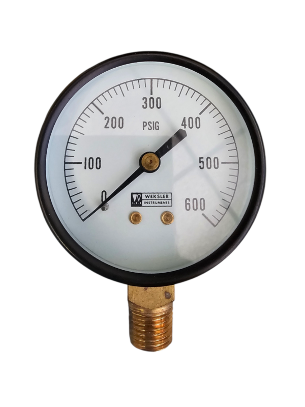 Weksler UA25, 2.5", 0-600 PSI 1/4" BTM