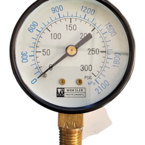 Weksler UA25, 2.5", 0-300 PSI & KPA 1/4" BTM