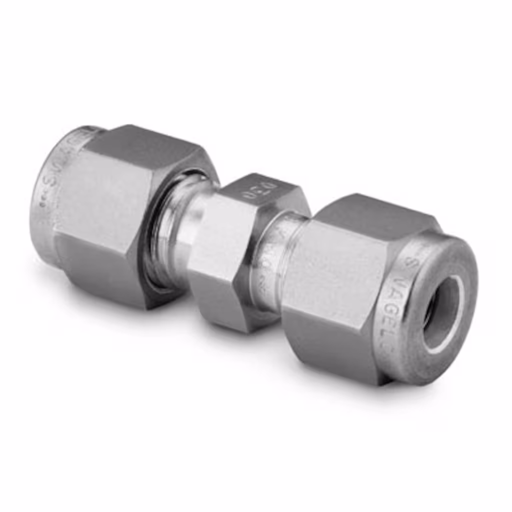 SWAGELOK SS-200-6 Stainless Steel Swagelok Tube Fitting, Union, 1/8 in. Tube OD