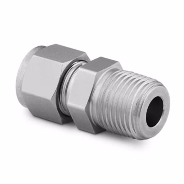 Swagelok SS-810-1-8 Stainless Steel Swagelok Tube Fitting, Male Connector, 1/2 in. Tube OD x 1/2 in. Male NPT