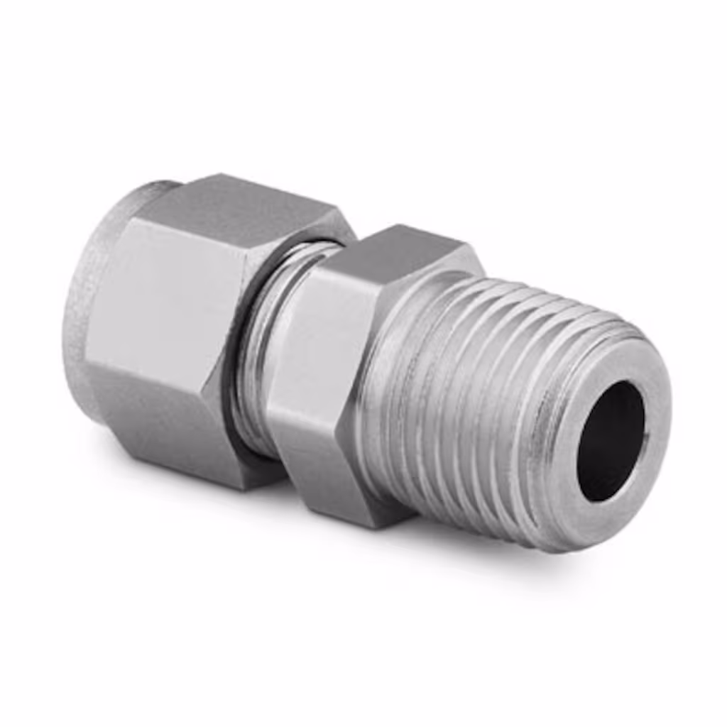 Swagelok  SS-810-1-4 Stainless Steel Swagelok Tube Fitting, Male Connector, 1/2 in. Tube OD x 1/4 in. Male NPT