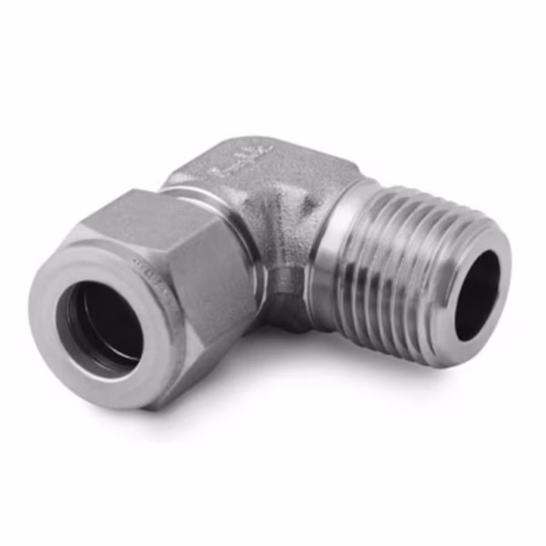 SWAGELOK SS-600-2-8 Stainless Steel Swagelok Tube Fitting, Male Elbow, 3/8 in. Tube OD x 1/2 in. Male NPT
