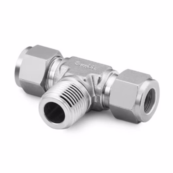Swagelok SS-810-3TTM Stainless Steel Swagelok Tube Fitting, Male Branch Tee, 1/2 in. Tube OD x 1/2 in. Tube OD x 3/8 in. Male NPT