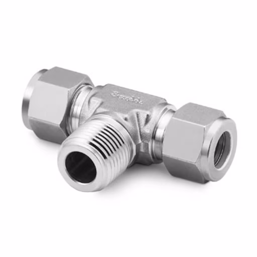Swagelok SS-810-3TTM Stainless Steel Swagelok Tube Fitting, Male Branch Tee, 1/2 in. Tube OD x 1/2 in. Tube OD x 3/8 in. Male NPT