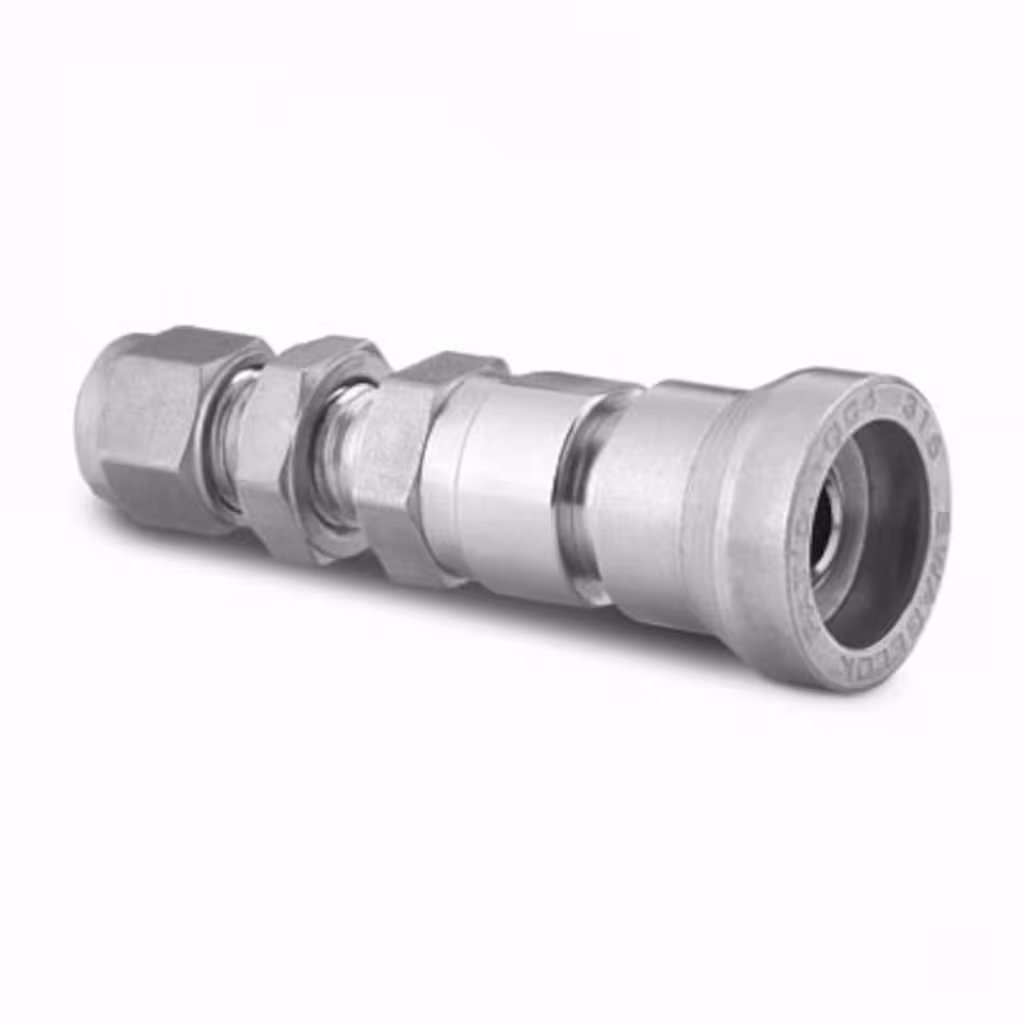 Swagelok SS-QC6-B1-600 Stainless Steel Instrumentation Quick Connect Body, 0.5 Cv, 3/8 in. Swagelok Bulkhead Tube Fitting