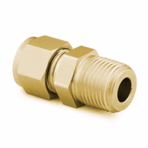 B-600-1-6 Brass Swagelok Tube Fitting, Male Connector, 3/8 in. Tube OD x 3/8 in. Male NPT