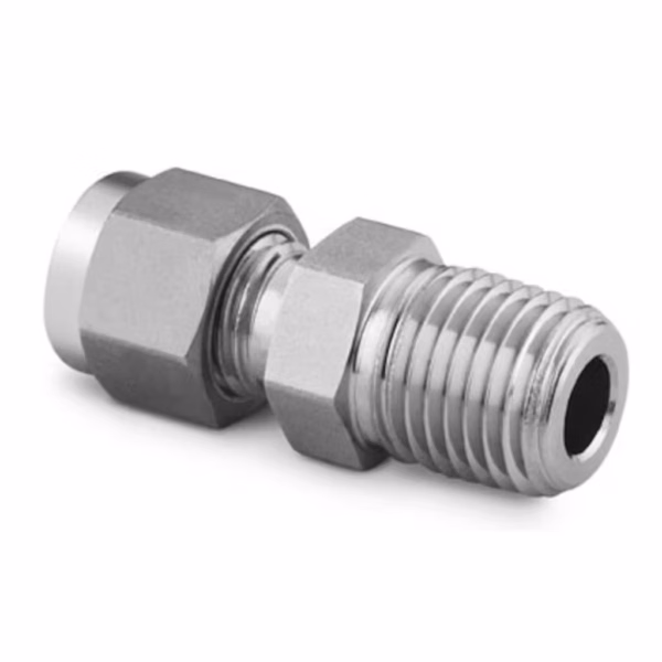 SS-400-1-2 Stainless Steel Swagelok Tube Fitting, Male Connector, 1/4 in. Tube OD x 1/8 in. Male NPT