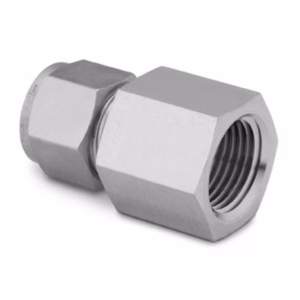 SS-600-7-6 Stainless Steel Swagelok Tube Fitting, Female Connector, 3/8 in. Tube OD x 3/8 in. Female NPT